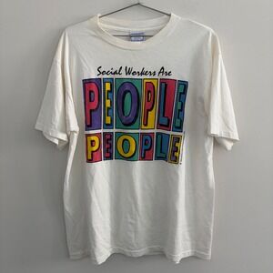 Vintage 1994 Social Workers Are People Too T Shirt XL All Sport USA White